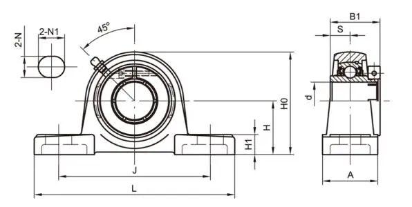 Diagram of Pillow Block Bearing Units UEP2