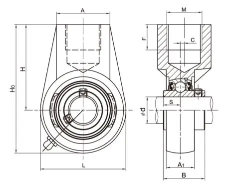 Diagram of Hanger Bearing Units UCHA2