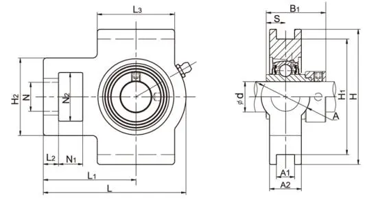 Diagram of Take Up Bearing Units NAT2