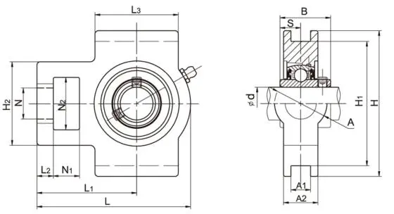 Diagram of Take Up Bearing Units UCST2