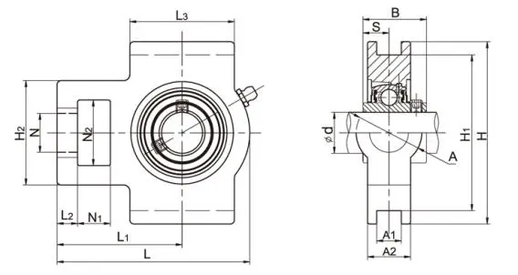 Diagram of Take Up Bearing Units UCTX