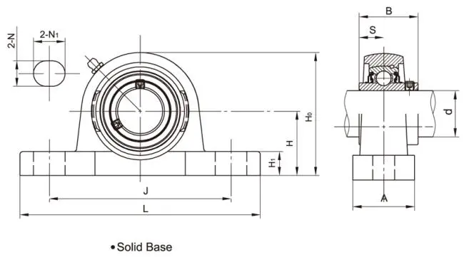 Diagram of All Stainless Steel Bearing Units SSUCP2 A