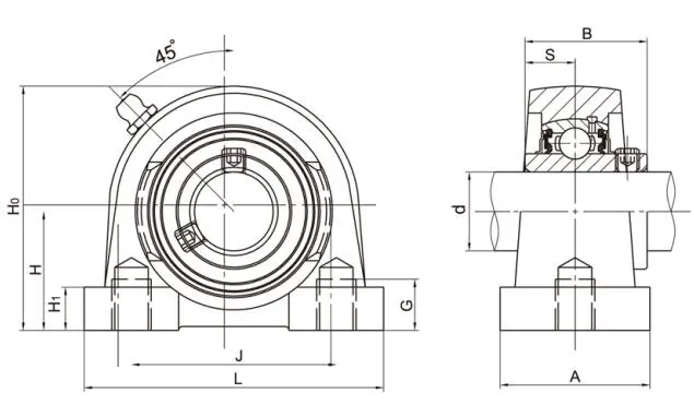 Diagram of All Stainless Steel Bearing Units SSUCPA2