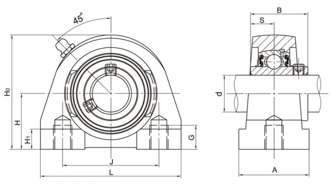 Diagram of All Stainless Steel Bearing Units SSUCPA2 A