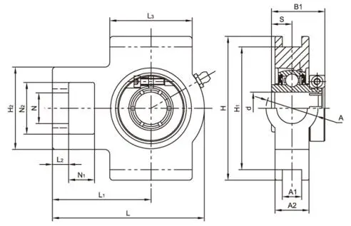 Diagram of All Stainless Steel Bearing Units SSUET2