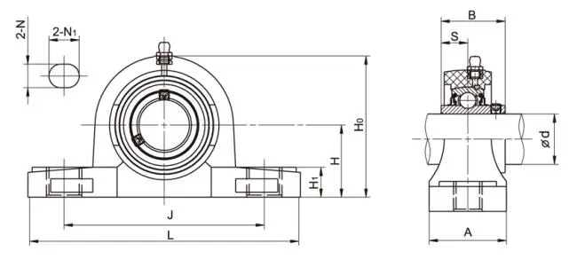 Diagram of Thermoplastic Bearing Units TP-SUCP2