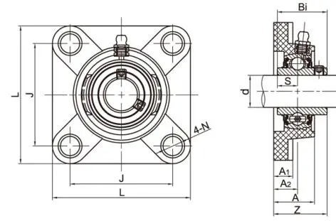 Diagram of Thermoplastic Bearing Units TP-SUCF2