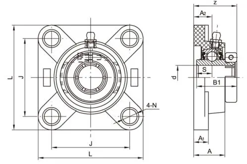 Diagram of Thermoplastic Bearing Units TP-SUEF2