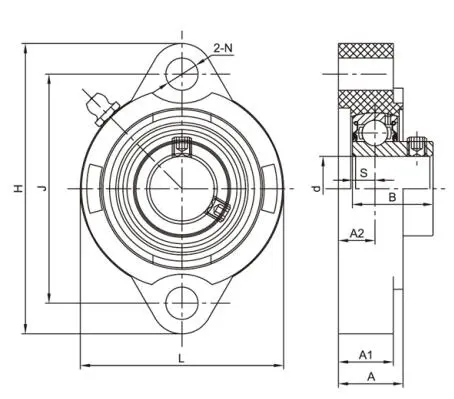 Diagram of Thermoplastic Bearing Units TP-SSBLF