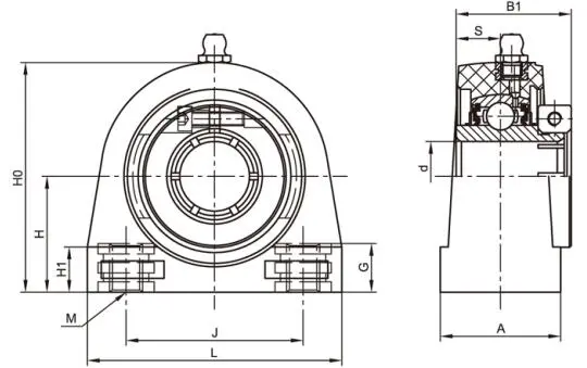 Diagram of Thermoplastic Bearing Units TP-SUETB2