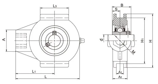 Diagram of Thermoplastic Bearing Units TP-SUCT2