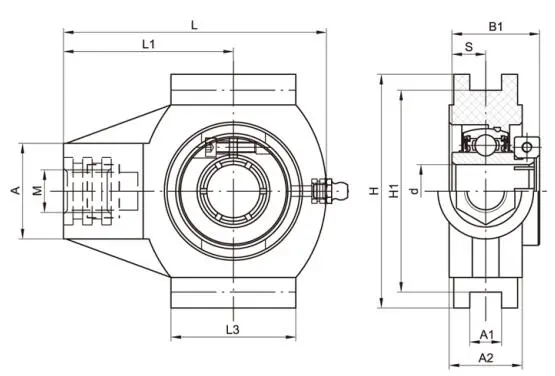 Diagram of Thermoplastic Bearing Units TP-SUET2