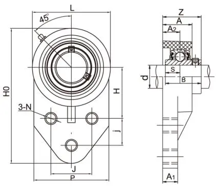 Diagram of Thermoplastic Bearing Units TP-SUCFB2