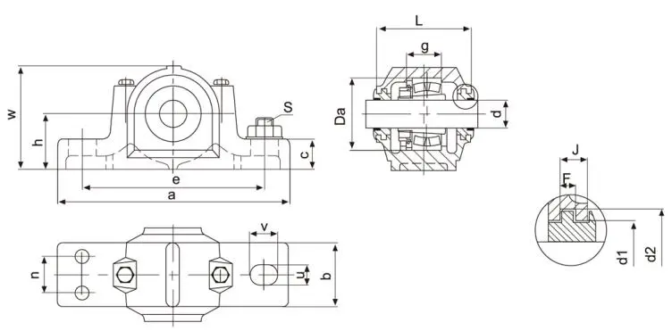 Diagram of SNG500 Plummer Blocks