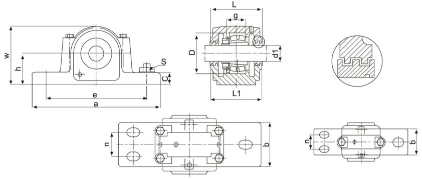 Diagram of SAF500 Plummer Blocks