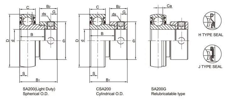 Diagram of Chrome Steel Bearing Insert With Eccentric Locking SA2 CSA2