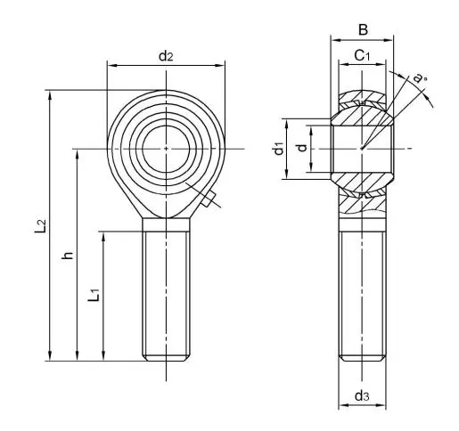 Diagram of Metric Rod Ends POS