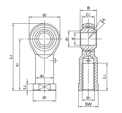 Diagram of Metric Rod Ends PHS