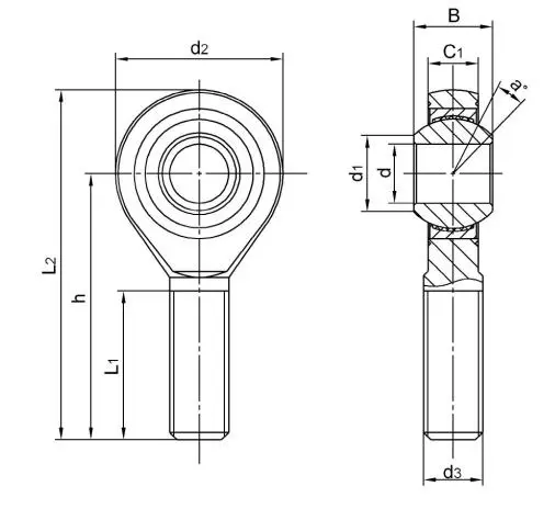 Diagram of Metric Rod Ends SCOS