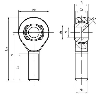 Diagram of Metric Rod Ends NCOS