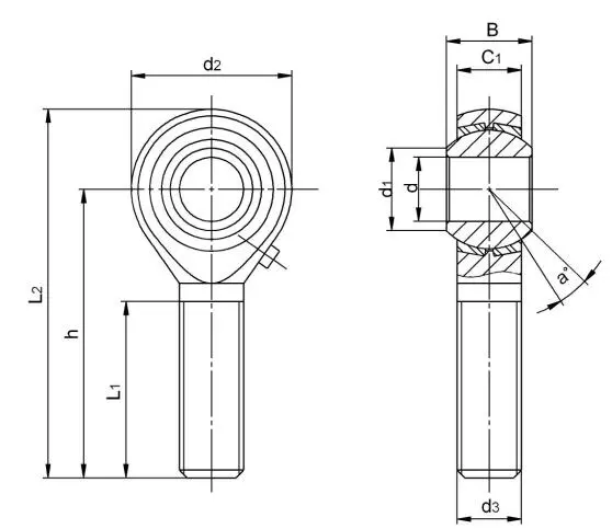 Diagram of Inch Rod Ends POSB