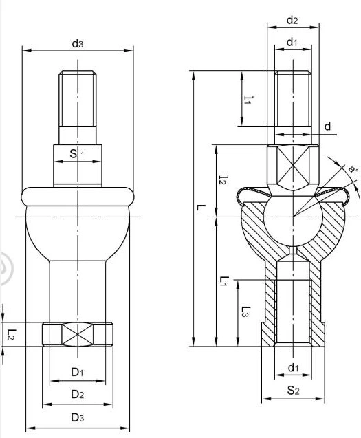 Diagram of Ball Joints SQZ..RS