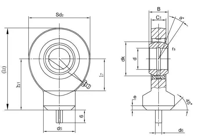 Diagram of Hydraulic Rod Ends SK E SK ES