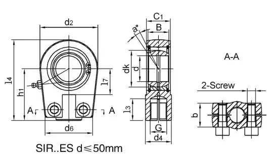 Diagram of Hydraulic Rod Ends SIR..ES