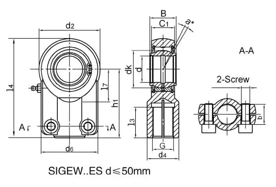 Diagram of Hydraulic Rod Ends SIGEW ES