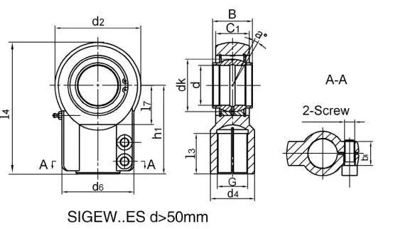 Diagram of Hydraulic Rod Ends SIGEW ES