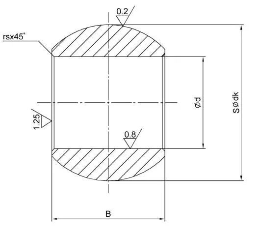 Diagram of Spherical Ball For Rod Ends & Plain Bearings TK