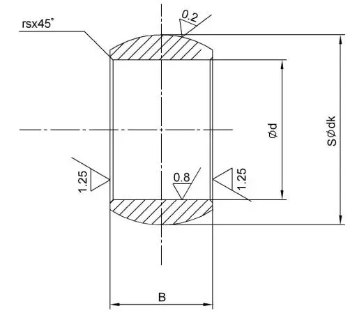 Diagram of Spherical Ball For Rod Ends & Plain Bearings B-GE..C