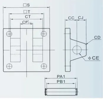 Diagram of Eye & Clevis Mounting CB