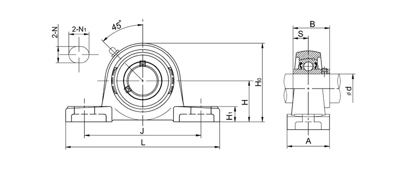 UCAK201-8 Pillow Block Bearings 2 Bolt Bearing Housing