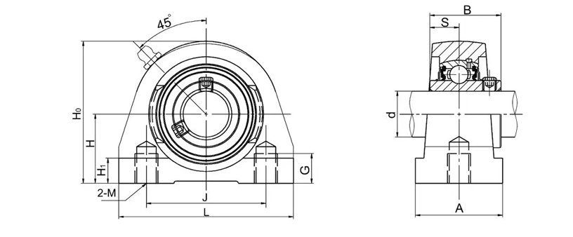 UCPW201-8 Pillow Block Bearings 2 Bolt Bearing Housing Tapped Base