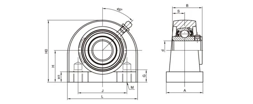 UCTB201-8 Pillow Block Bearings 2 Bolt Bearing Housing Tapped Base