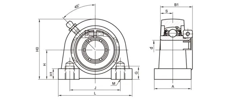 UEPA204-12 Pillow Block Bearings 2 Bolt Bearing Housing Tapped Base