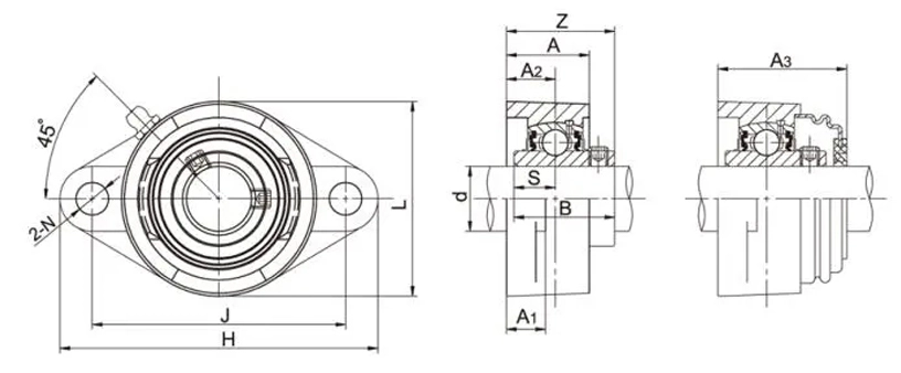 UCFL201-8 Flange Bearing Units 2 Bolt Bearing Housing