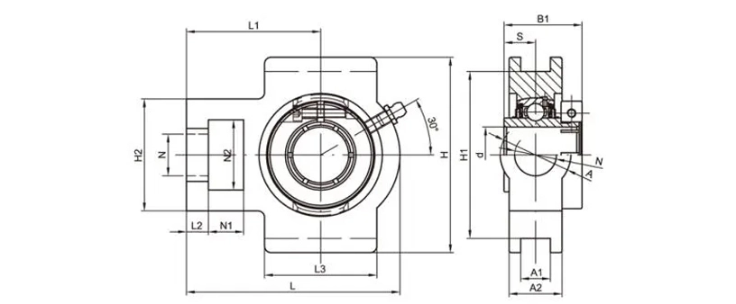 UET204-12 Take Up Bearing Units Bearing Housing