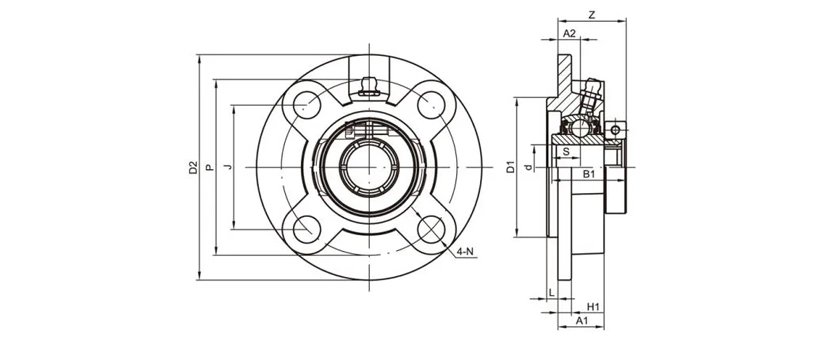 UCFC204-12 Flange Cartridge Bearing Units 4 Bolt Bearing Housing