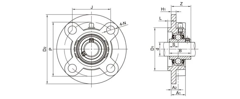 SSUCFC205 Stainless Mounted Bearing