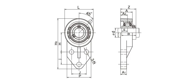 UCFB201-8 Flange Mounted Bearings 3 Bolt Bearing Housing