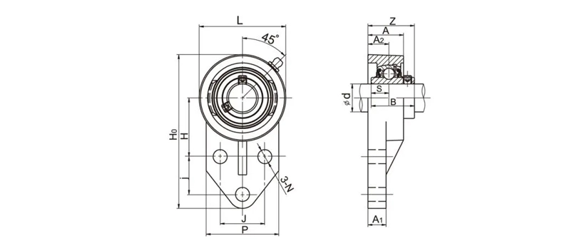 UCFB201-8A Flange Mounted Bearings 3 Bolt Bearing Housing