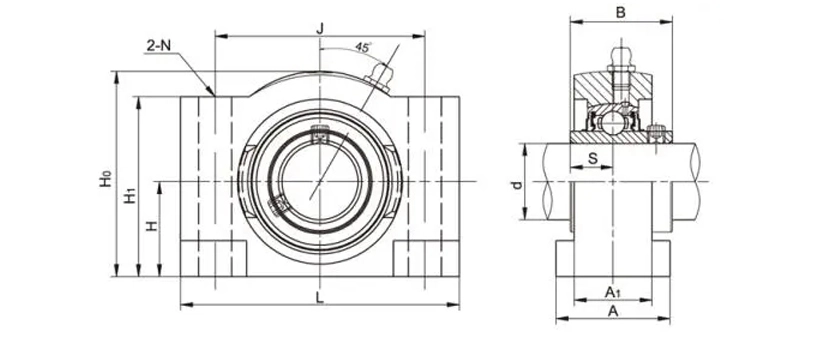 UCSB20-63 Pillow Block bearings 2 Bolt Bearing Housing