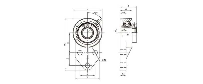 UEFB204-12 Flange Mounted Bearings 3 Bolt Bearing Housing